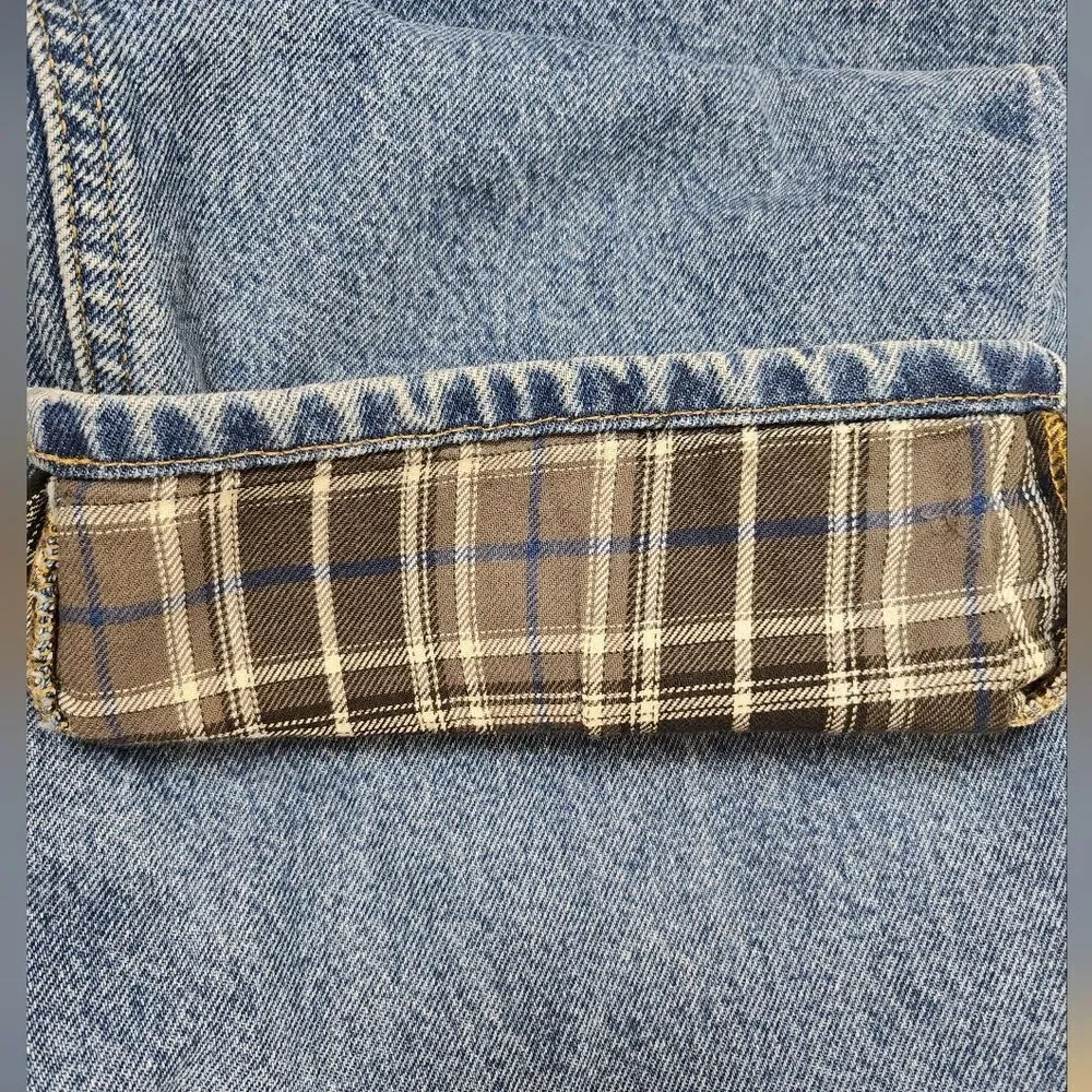 Carhartt Relaxed Fit Straight Leg Flannel Lined Denim Jean Blue Size 38x30